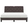 vidaXL Bed met matras stof donkerbruin 140x190 cm