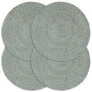 vidaXL Placemats 4 st rond 38 cm jute olijfgroen