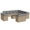 vidaXL 14-delige Loungeset met kussens poly rattan beige