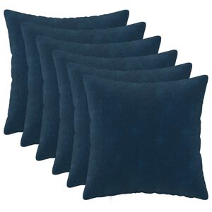 vidaXL Kussensloop 6 st HEERLEN Blauw 30 x 30 cm Microfiber Fleece