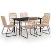 vidaXL 7-delige Tuinset poly rattan en glas