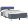 vidaXL Boxspring bed met hoofdeinde Donkergrijs 140 x 190 cm Fluweel