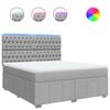 vidaXL Boxspring met matras stof lichtgrijs 180x200 cm
