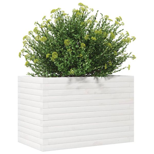 vidaXL Plantenbak 70x40x45,5 cm massief grenenhout wit