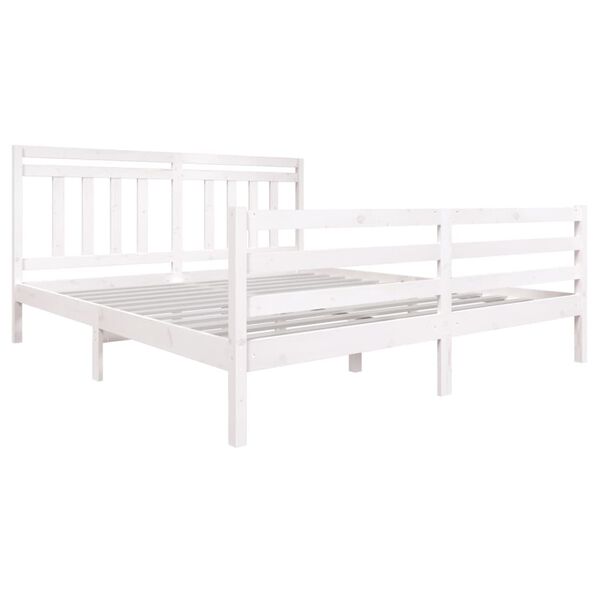 vidaXL Bedframe massief hout wit 180x200 cm