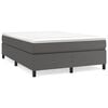 vidaXL Boxspring bed kunstleer grijs 140x190 cm