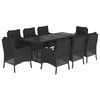 vidaXL 9-delige Tuinset poly rattan zwart