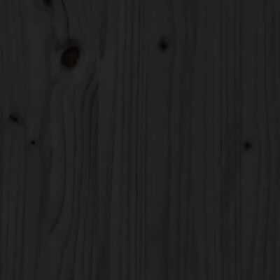 vidaXL Plantenbak met rek 39x39,5x114 cm massief grenenhout zwart