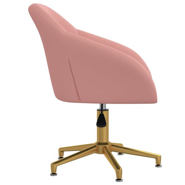 vidaXL Eetkamerstoelen draaibaar 6 st fluweel roze