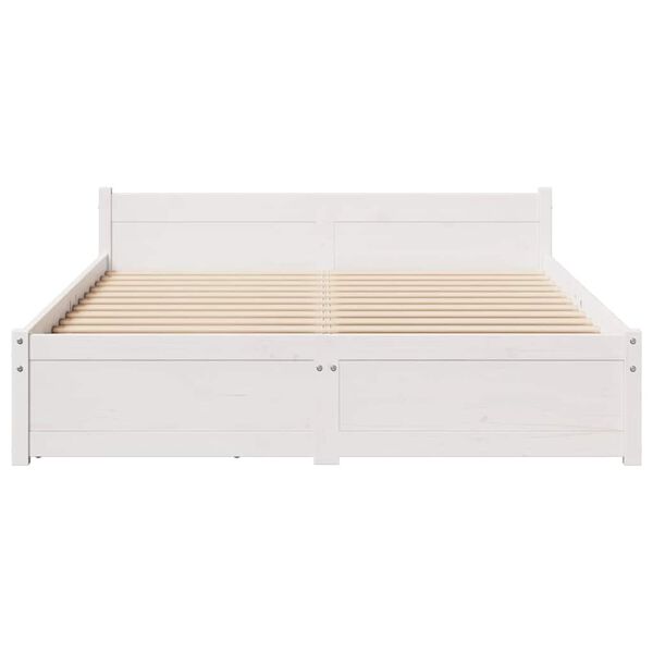 vidaXL Bedframe zonder matras massief grenenhout wit 140x200 cm