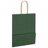 vidaXL Papieren zakken 50 st met hengsels 18x8x22 cm groen