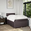 vidaXL Boxspring met matras stof donkerbruin 120x190 cm