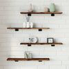 vidaXL Wandschappen 4 st 60x10x1,5 cm bewerkt hout gerookt eikenkleur