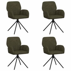 vidaXL Draai Eetstoelen 4 st Nep Suede Leer Legergroen 54 x 55 x 86 cm