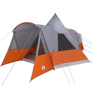 vidaXL Teepee Tent 8-Persoon 8-persoons Grijs en Oranje