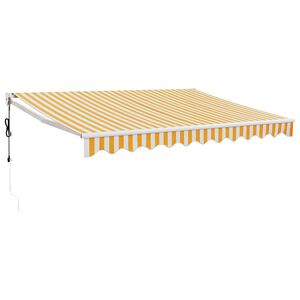 vidaXL Luifel automatisch uitschuifbaar 3x2,5 m geel en wit