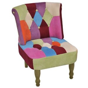 vidaXL Franse stoel met patchwork ontwerp stof