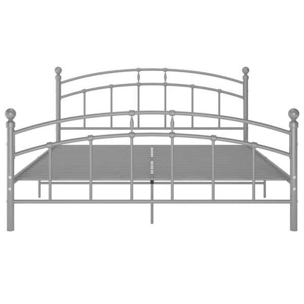 vidaXL Bedframe metaal grijs 200x200 cm