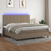 vidaXL Boxspring met matras en LED stof taupe 200x200 cm
