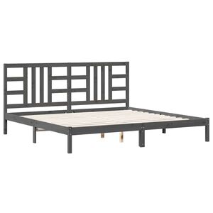 vidaXL Bedframe massief hout grijs 200x200 cm