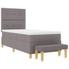 vidaXL Boxspring bed met matras met hoofdeinde Taupe 90 x 190 cm Stof