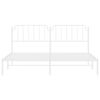 vidaXL Bedframe met hoofdbord metaal wit 193x203 cm