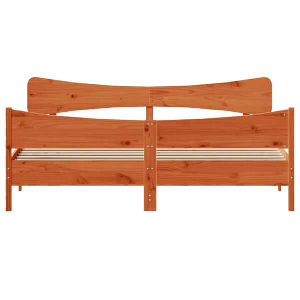 vidaXL Bedframe zonder matras massief grenenhout wasbruin 200x200 cm