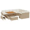 vidaXL Tuin Sofa Set met kussen met opslag 12 pcs Beige en Cr&egrave;me