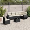 vidaXL 7-delige Loungeset met kussens poly rattan zwart