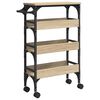 vidaXL Keuken Trolley Sonoma Eiken 53 x 20 x 76 cm Bewerkt hout
