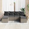 vidaXL Tuin Sofa Set met opslag 6 pcs Grijs poly rattan