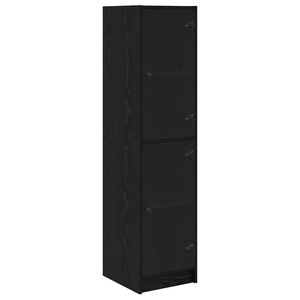 vidaXL Highboard Zwart Eiken 35 x 37 x 142 cm Bewerkt hout