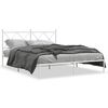 vidaXL Bedframe met hoofdbord metaal wit 160x200 cm
