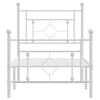 vidaXL Bedframe met hoofd- en voeteneinde metaal wit 75x190 cm