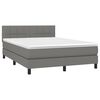 vidaXL Boxspring met matras stof donkergrijs 140x200 cm