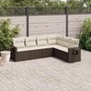 vidaXL 6-delige Loungeset met kussens poly rattan bruin
