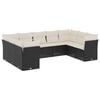 vidaXL 9-delige Loungeset met kussens poly rattan zwart