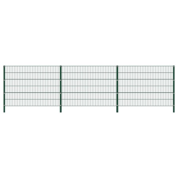 vidaXL Schuttingpaneel met palen ijzer 522x120 cm groen