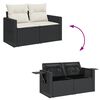 vidaXL 13-delige Loungeset met kussens poly rattan zwart