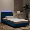 vidaXL Bedframe met LED zonder matras "Hanko" fluweel blauw 100x200 cm