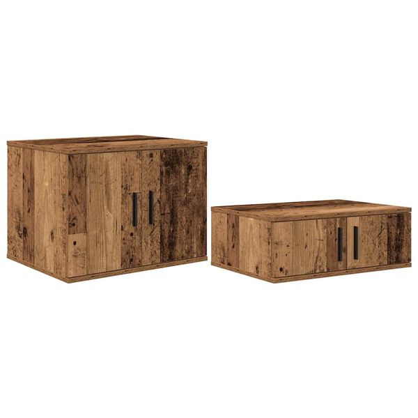 vidaXL Opbergkast 2 pcs Oudhout 118 x 41 x 40 cm Bewerkt hout