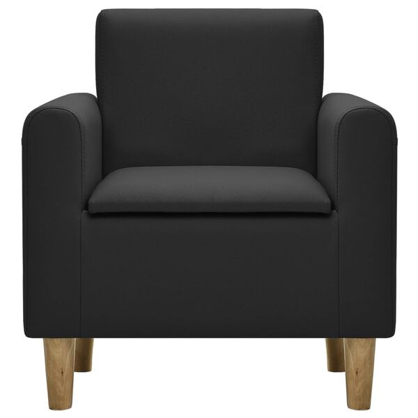 vidaXL Kinderbank kunstleer zwart