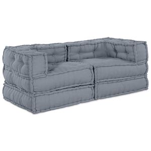 vidaXL Modulair Sofabet 2 st Stof Grijs 140 x 70 x 56 cm