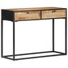 vidaXL Wandtafel 100x35x75 cm ruw mangohout en natuurlijk riet