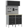 vidaXL Werkkast set met lade met plank met opslag 5 pcs Zwart