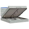 vidaXL Ottoman Bed met Matrassen en LED Lichtgrijs 140 x 200 cm