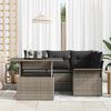 vidaXL Tuin Sofa Set met kussen 5 pcs Grijs Poly riet