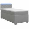 vidaXL Boxspring Bed met Matras en LED Lichtgrijs 90 x 200 cm Stof
