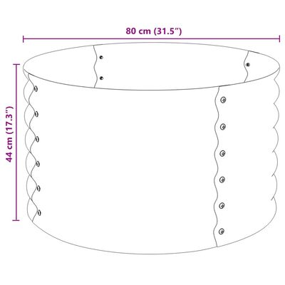 vidaXL Plantenbak verhoogd 80x80x44 cm gegalvaniseerd staal zilver