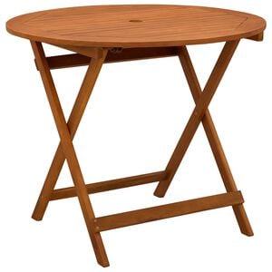 vidaXL Vouw Tuintafel Bruin &Oslash; 90 x 75 cm Massief Eucalyptushout